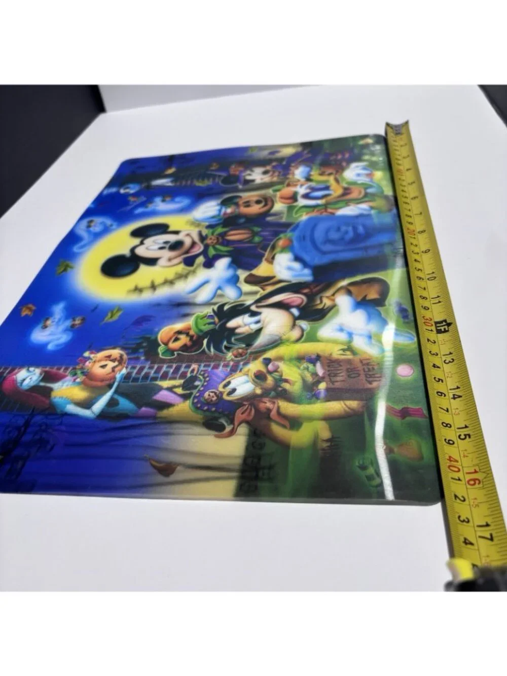 3 Vintage Disney Mickey Halloween Lenticular 3D Holographic Vinyl Placemats.